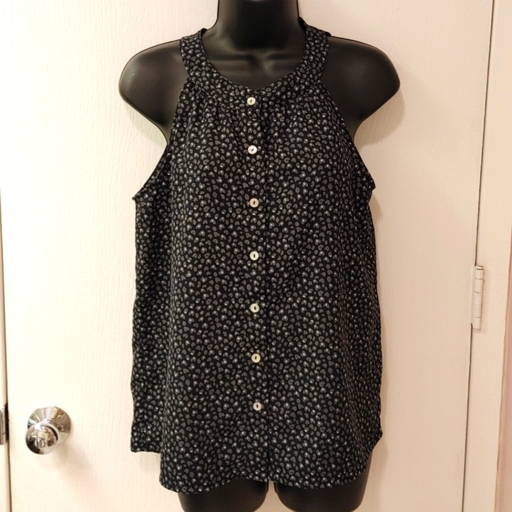 Kaileigh leopard print sleeveless blouse halter top